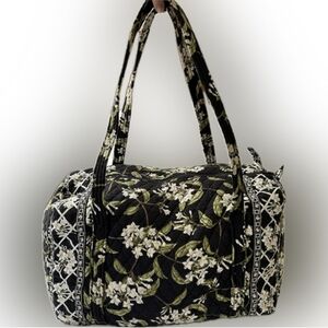 Vera Bradley Black and White Floral Duffel Bag